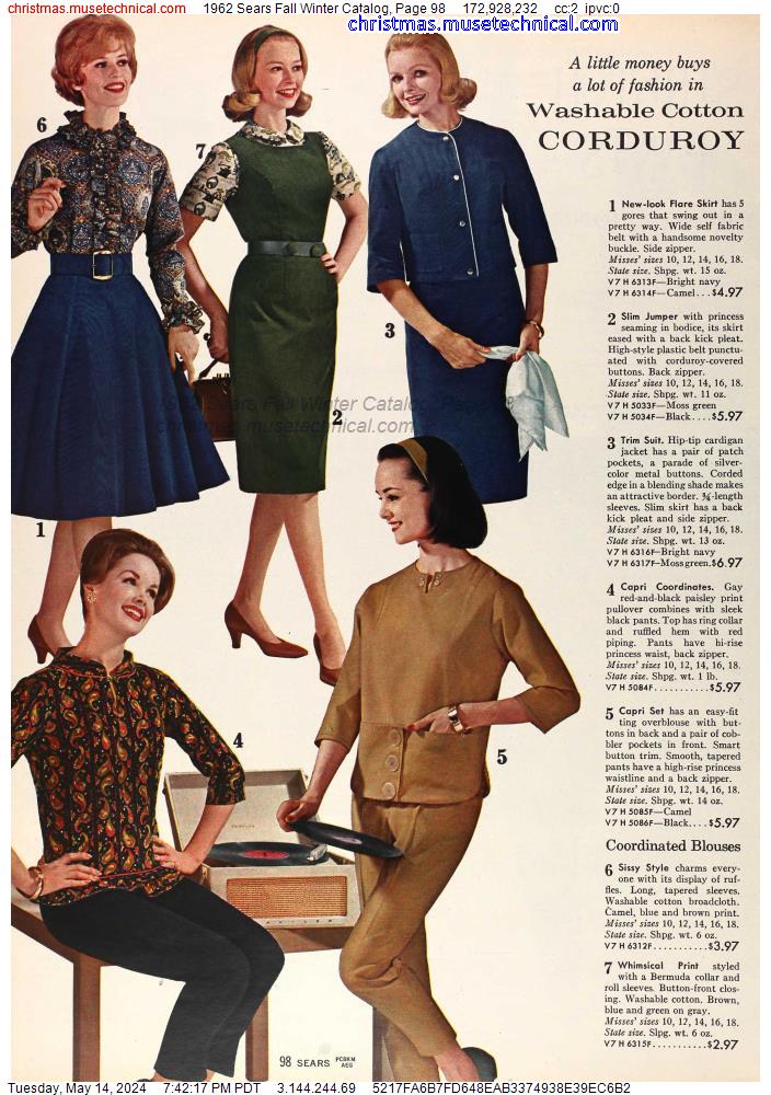 1962 Sears Fall Winter Catalog, Page 98