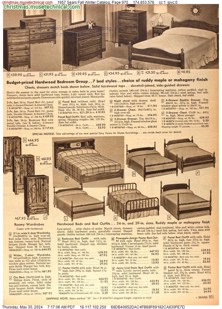 1957 Sears Fall Winter Catalog, Page 970