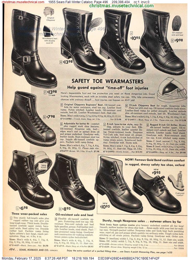 1955 Sears Fall Winter Catalog, Page 496