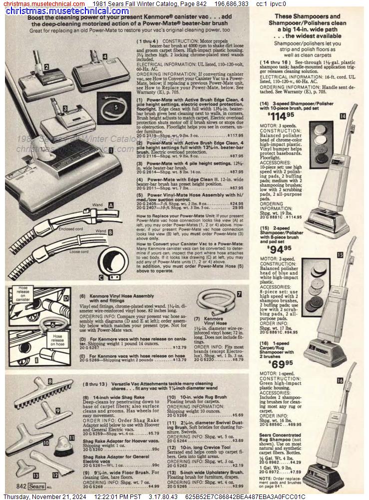 1981 Sears Fall Winter Catalog, Page 842