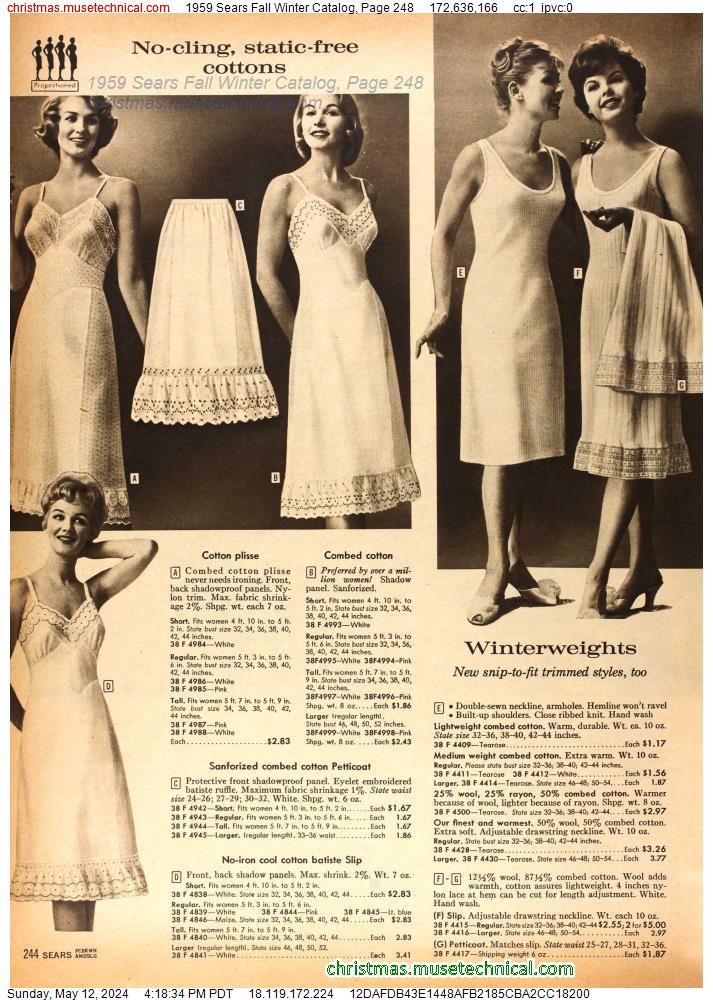 1959 Sears Fall Winter Catalog, Page 248