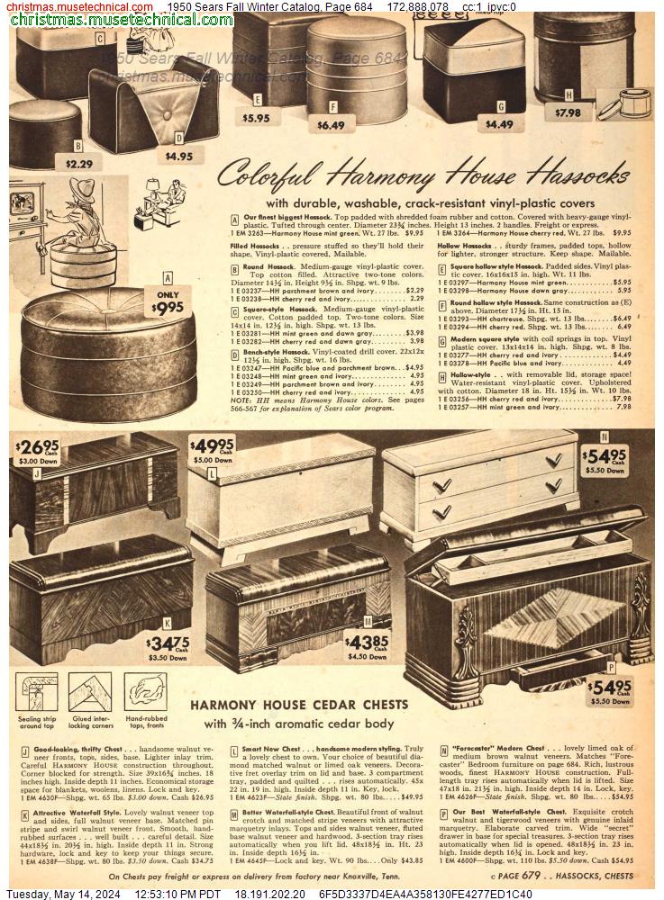 1950 Sears Fall Winter Catalog, Page 684