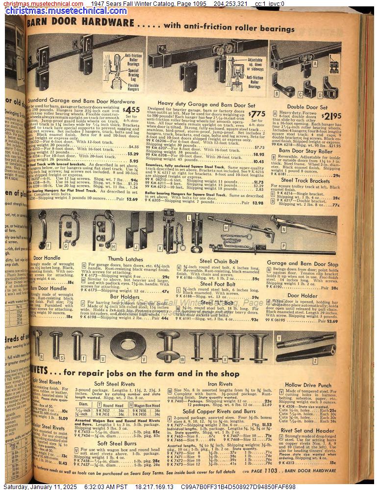 1947 Sears Fall Winter Catalog, Page 1095