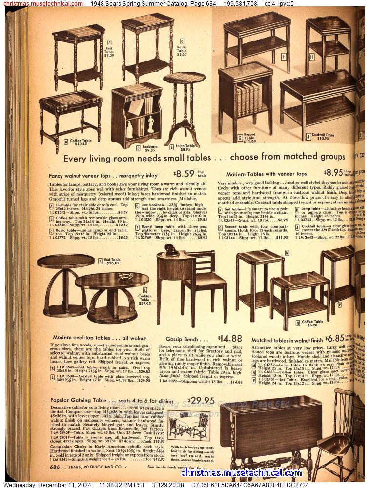 1948 Sears Spring Summer Catalog, Page 684