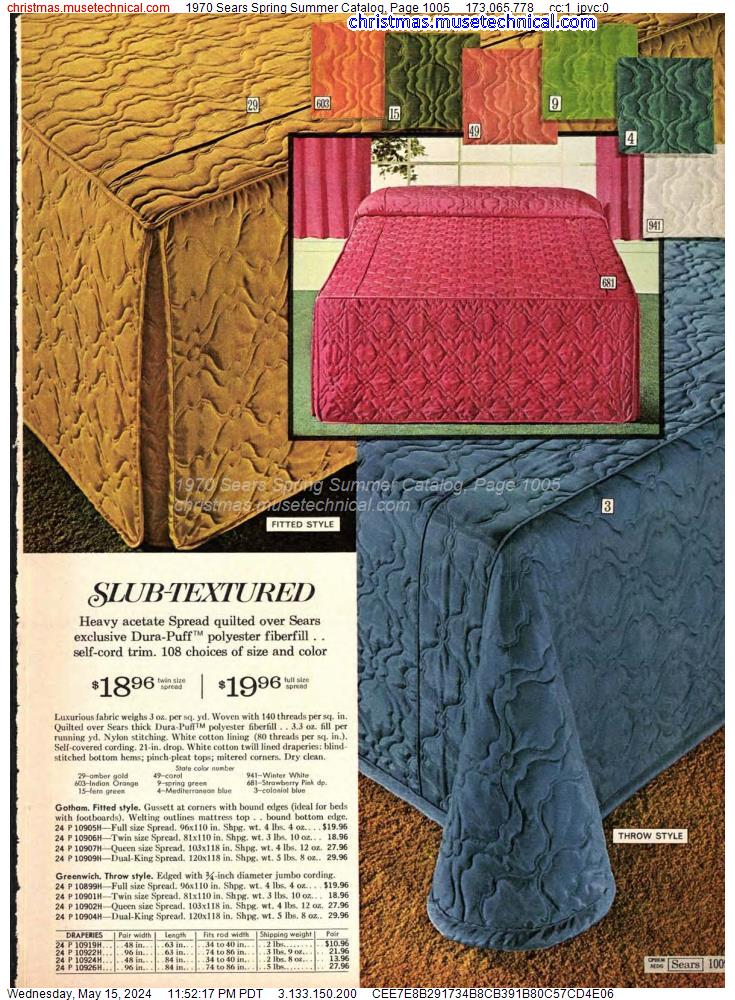 1970 Sears Spring Summer Catalog, Page 1005