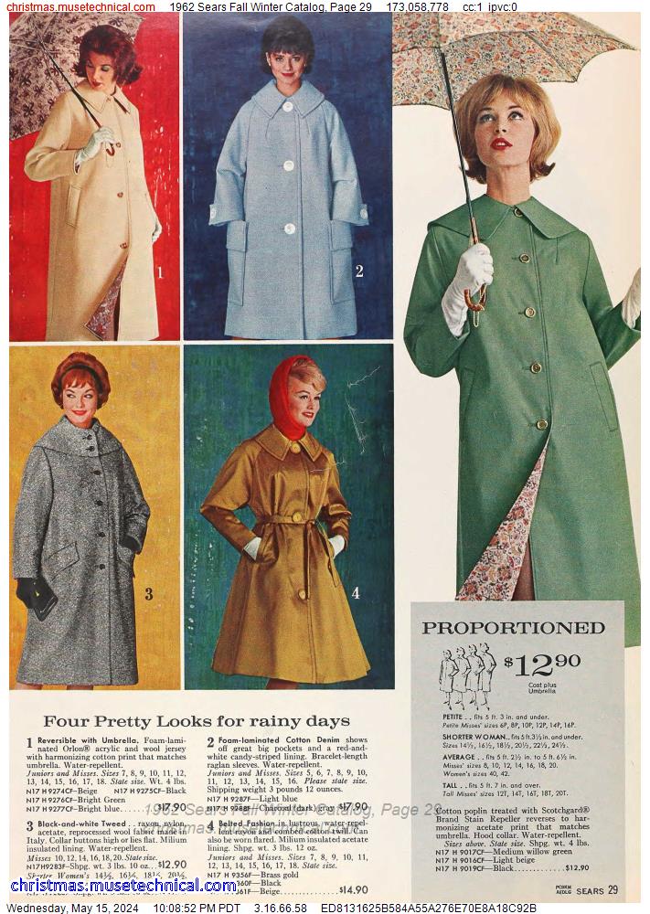 1962 Sears Fall Winter Catalog, Page 29