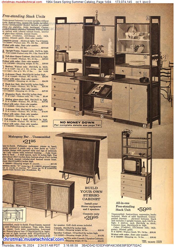 1964 Sears Spring Summer Catalog, Page 1494