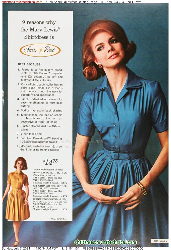 1966 Sears Fall Winter Catalog, Page 325