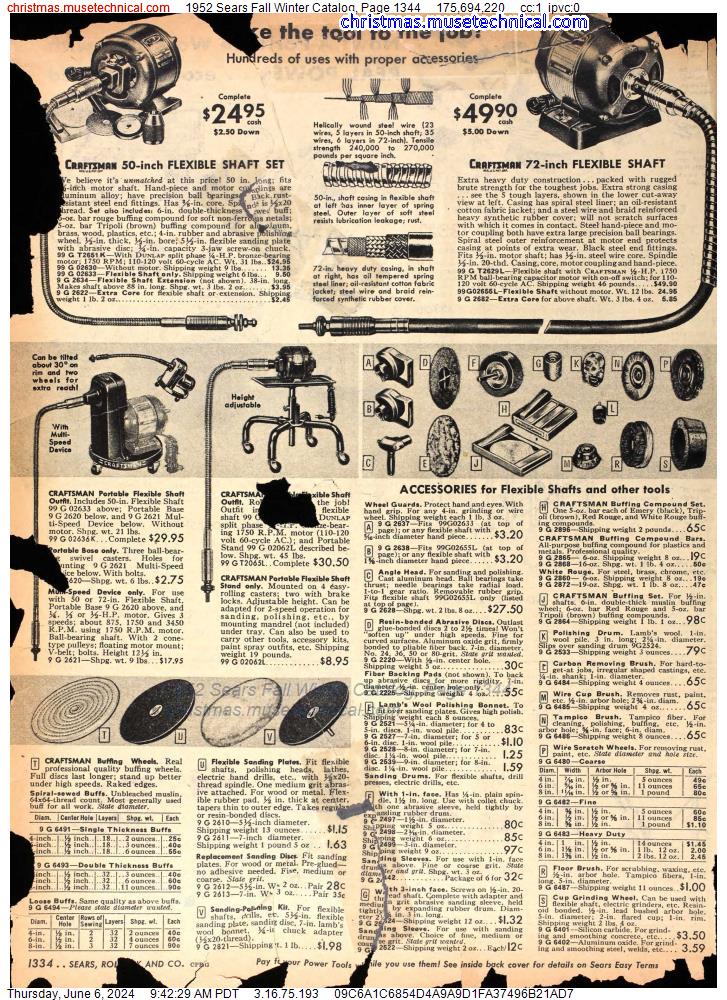 1952 Sears Fall Winter Catalog, Page 1344
