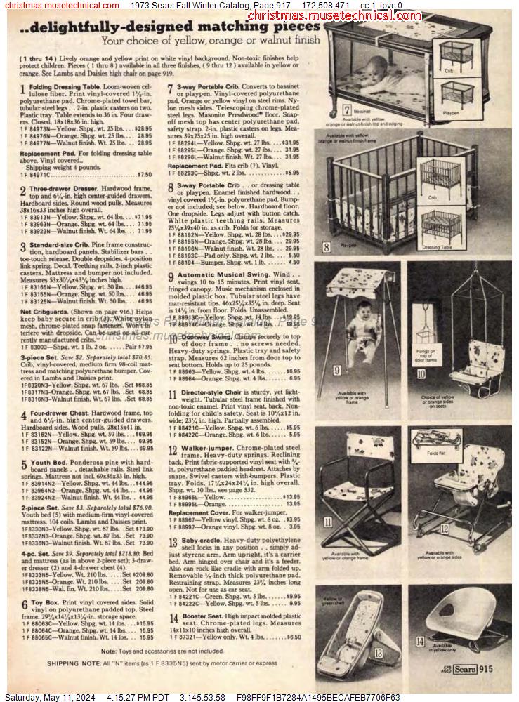 1973 Sears Fall Winter Catalog, Page 917