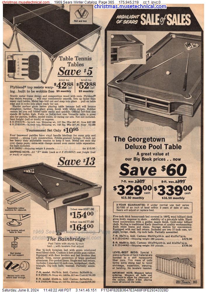 1969 Sears Winter Catalog, Page 365