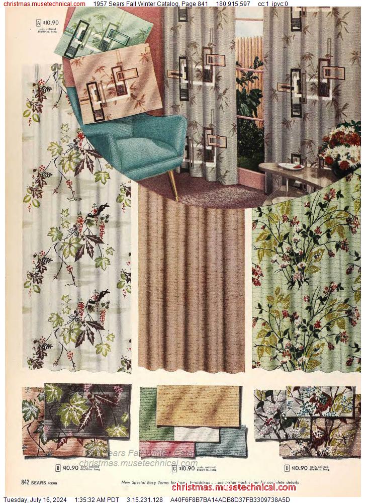 1957 Sears Fall Winter Catalog, Page 841