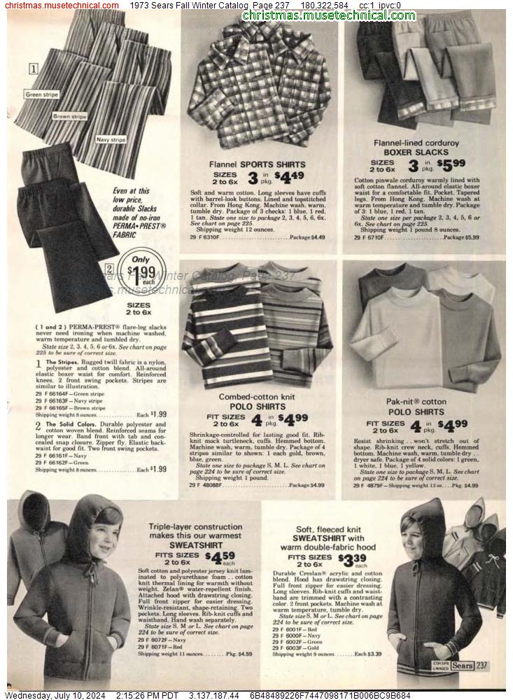 1973 Sears Fall Winter Catalog, Page 237