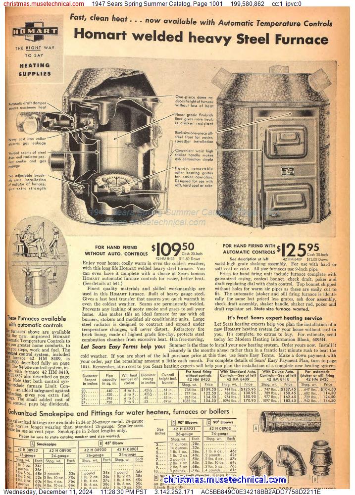 1947 Sears Spring Summer Catalog, Page 1001