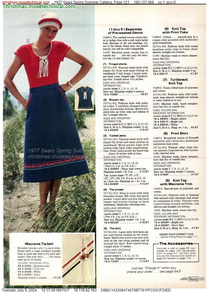 1977 Sears Spring Summer Catalog, Page 121
