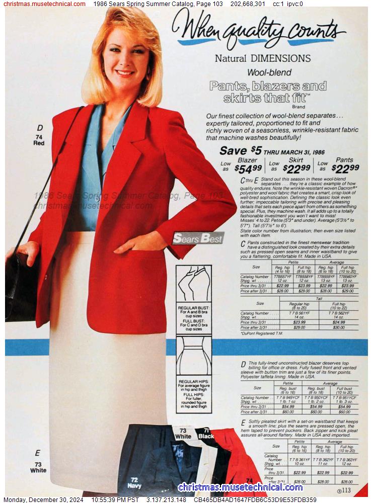 1986 Sears Spring Summer Catalog, Page 103