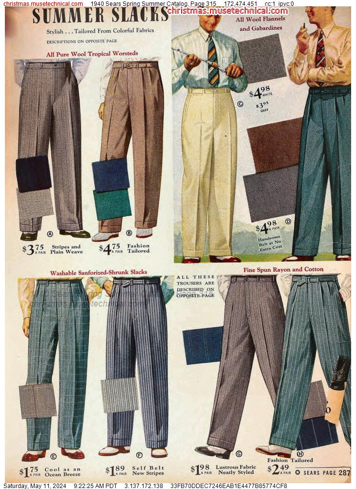 1940 Sears Spring Summer Catalog, Page 315
