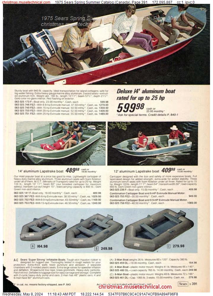 1975 Sears Spring Summer Catalog (Canada), Page 391