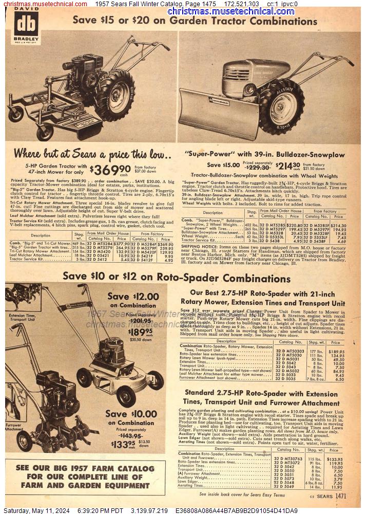 1957 Sears Fall Winter Catalog, Page 1475