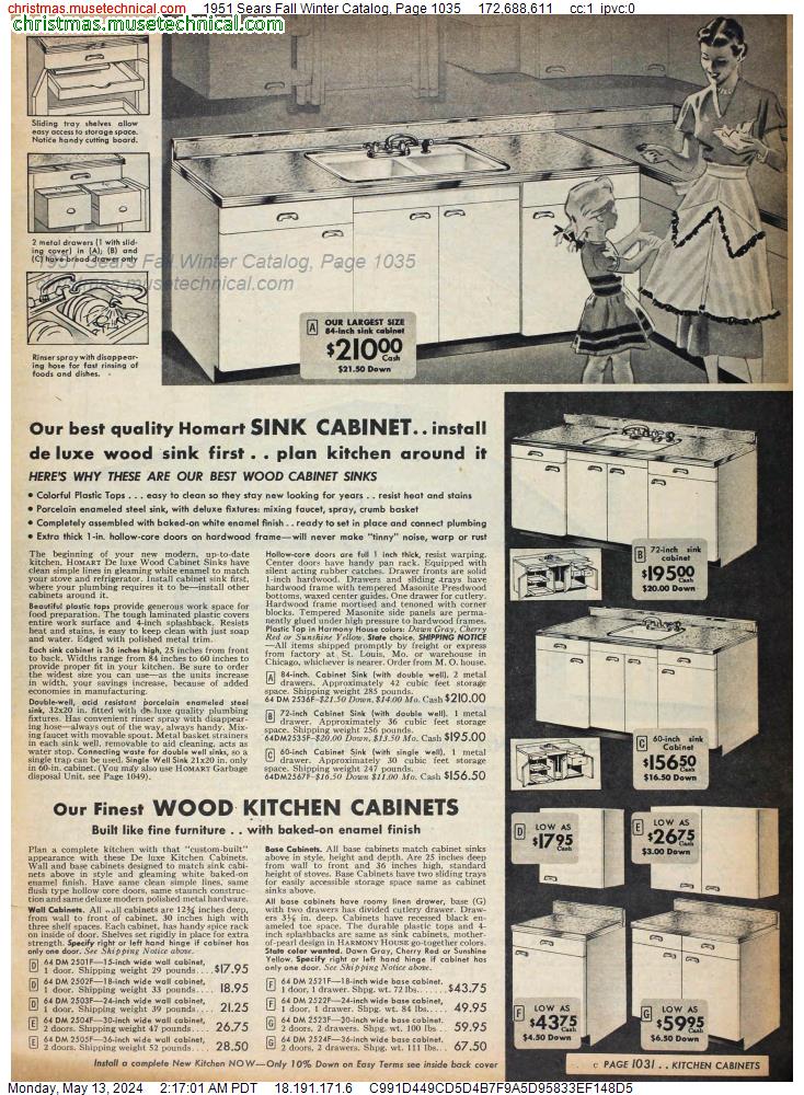 1951 Sears Fall Winter Catalog, Page 1035