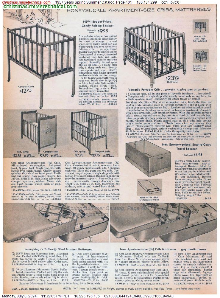 1957 Sears Spring Summer Catalog, Page 401