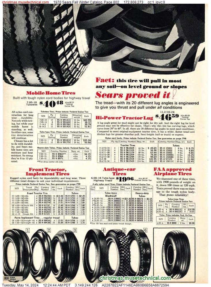1970 Sears Fall Winter Catalog, Page 802