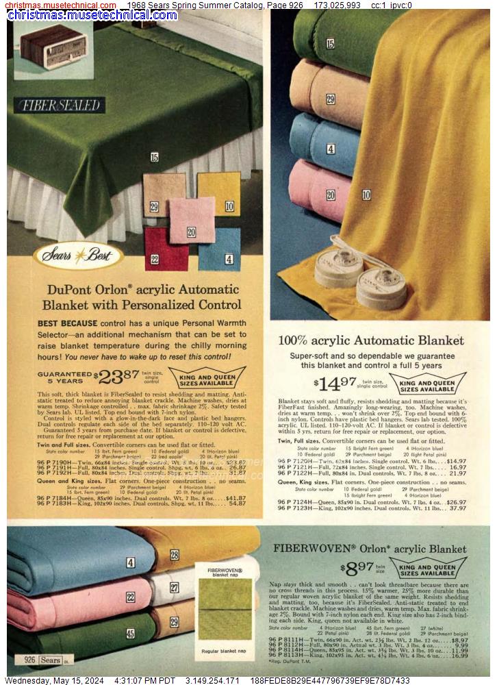 1968 Sears Spring Summer Catalog, Page 926