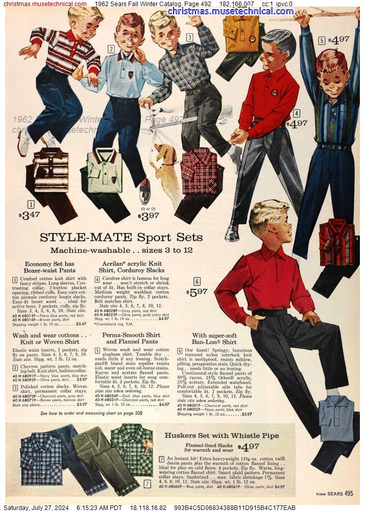 1962 Sears Fall Winter Catalog, Page 492