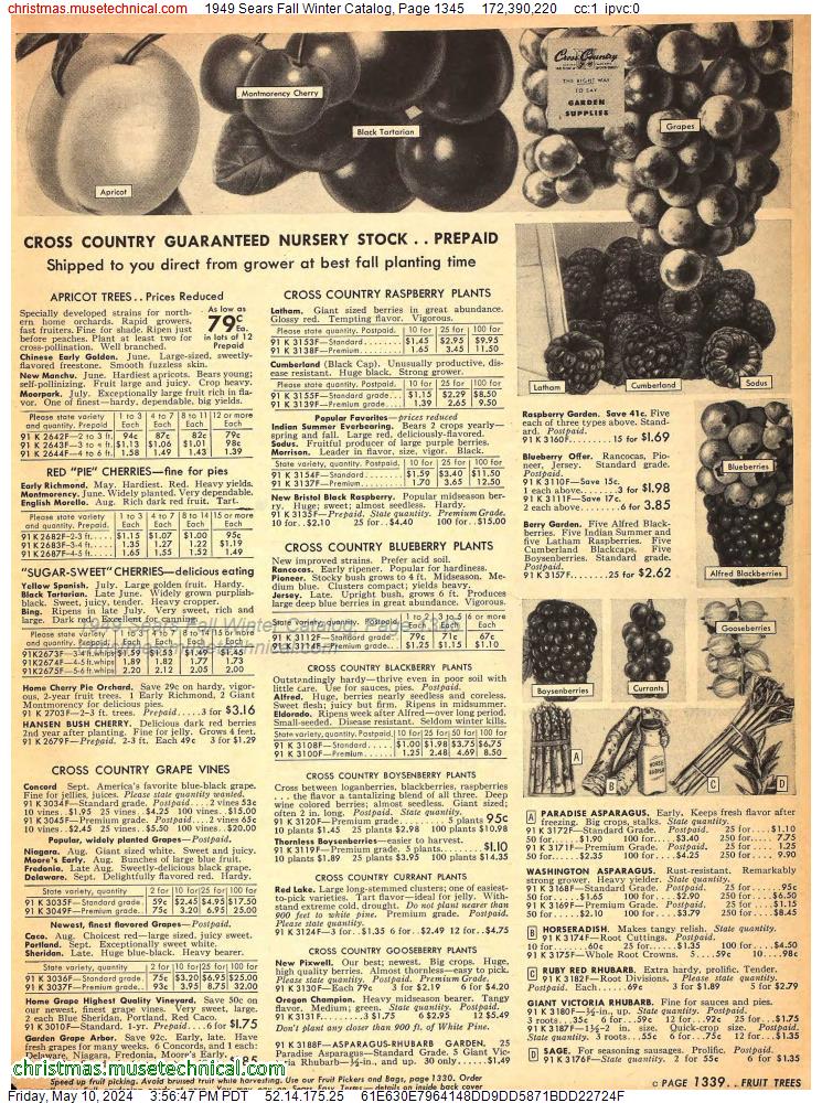 1949 Sears Fall Winter Catalog, Page 1345