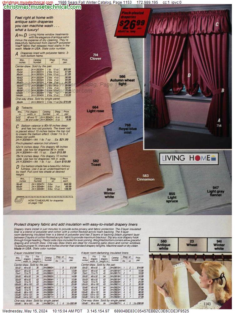 1986 Sears Fall Winter Catalog, Page 1153
