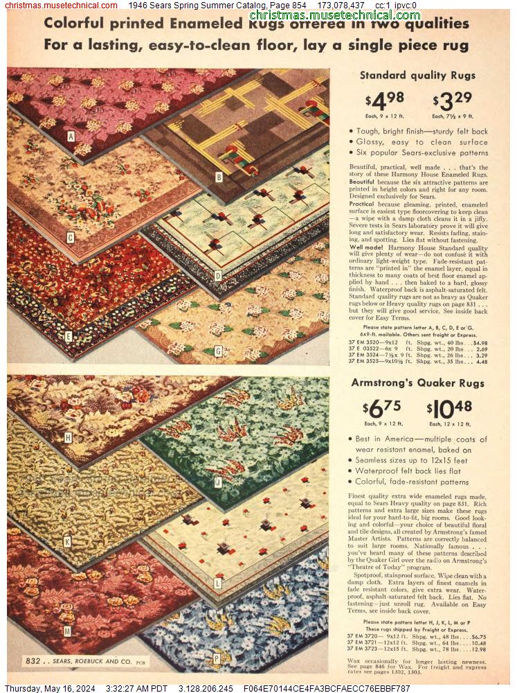 1946 Sears Spring Summer Catalog, Page 854