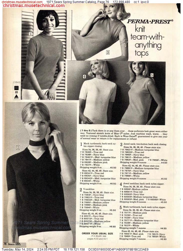 1971 Sears Spring Summer Catalog, Page 76