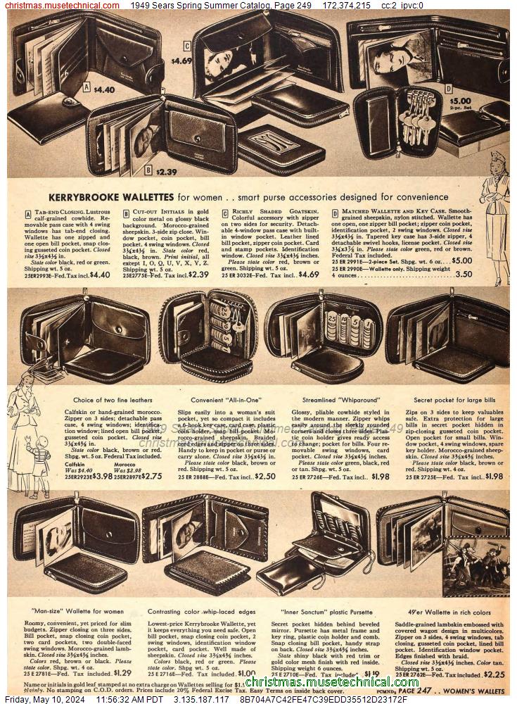 1949 Sears Spring Summer Catalog, Page 249