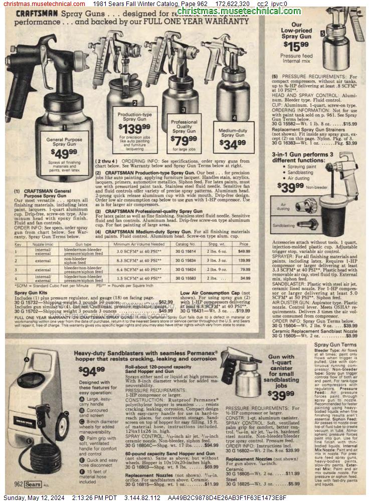 1981 Sears Fall Winter Catalog, Page 962