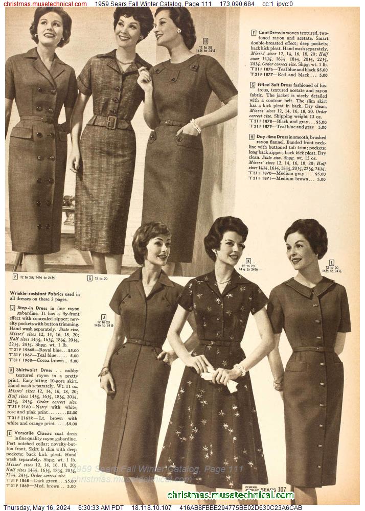 1959 Sears Fall Winter Catalog, Page 111