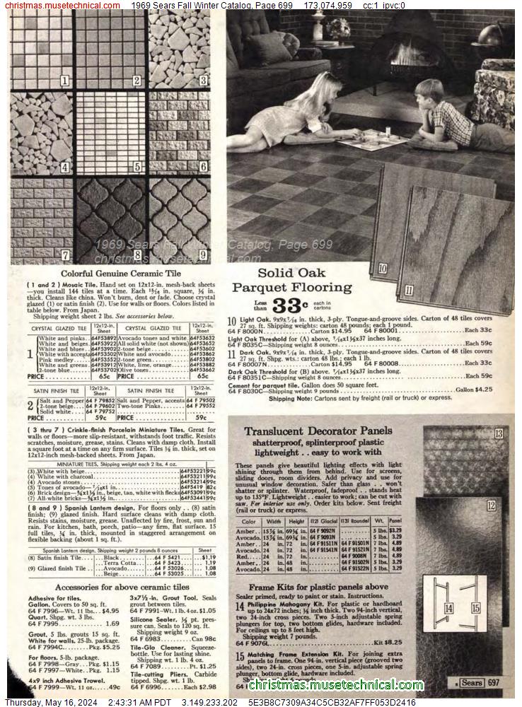 1969 Sears Fall Winter Catalog, Page 699