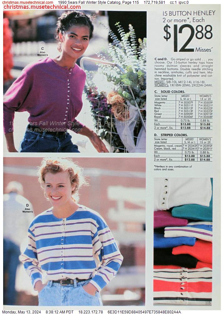 1990 Sears Fall Winter Style Catalog, Page 115