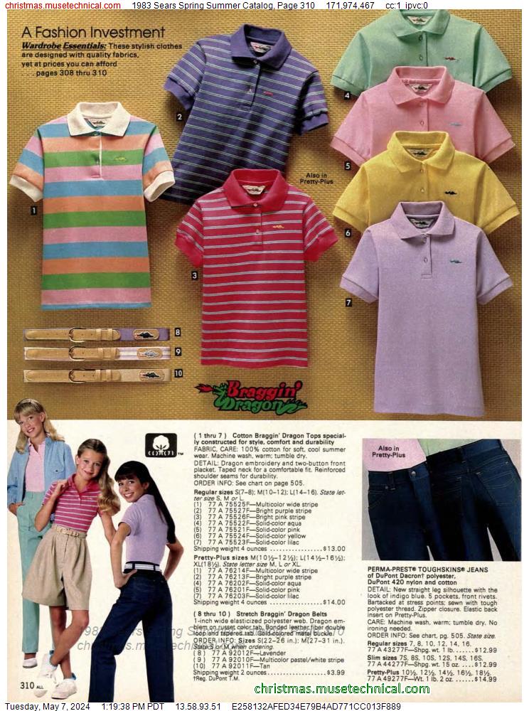 1983 Sears Spring Summer Catalog, Page 310