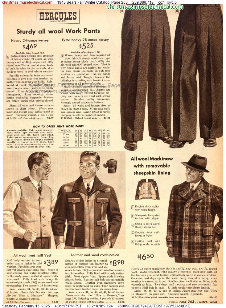 1945 Sears Fall Winter Catalog, Page 200