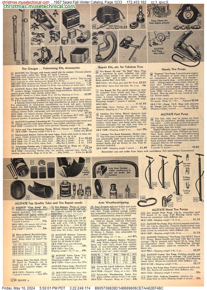1957 Sears Fall Winter Catalog, Page 1233
