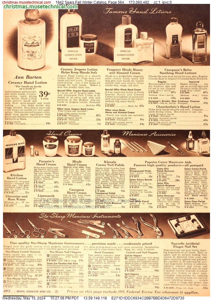 1942 Sears Fall Winter Catalog, Page 564