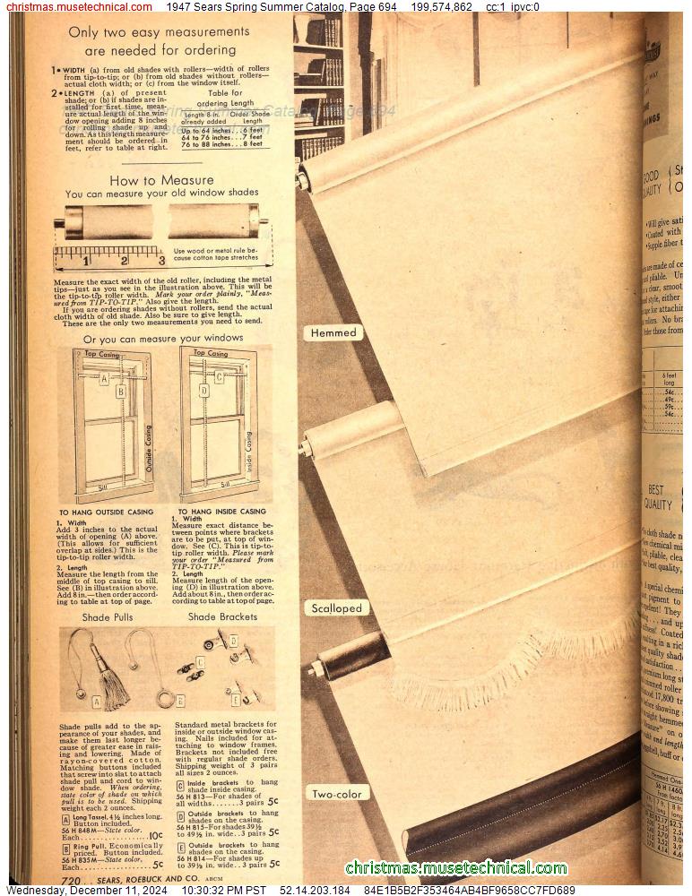 1947 Sears Spring Summer Catalog, Page 694