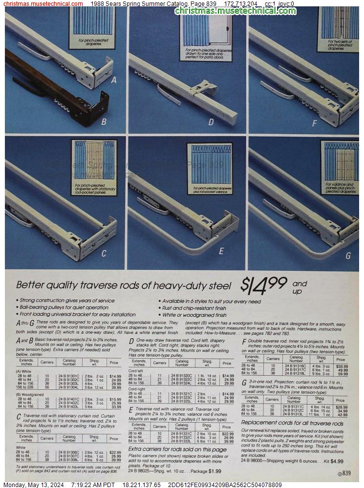 1988 Sears Spring Summer Catalog, Page 839