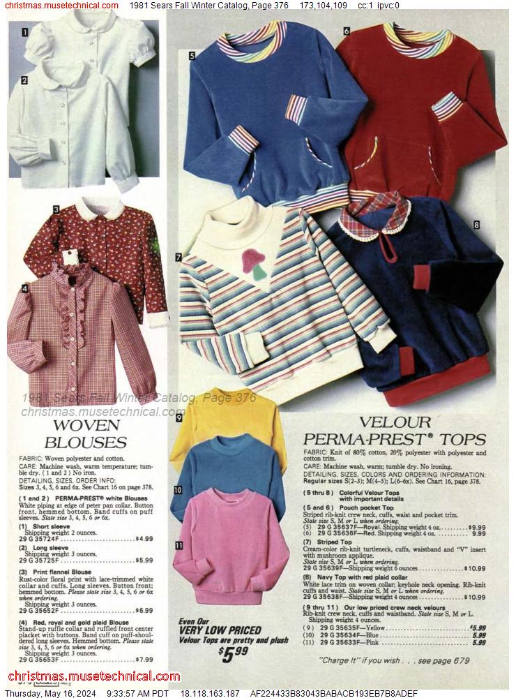 1981 Sears Fall Winter Catalog, Page 376