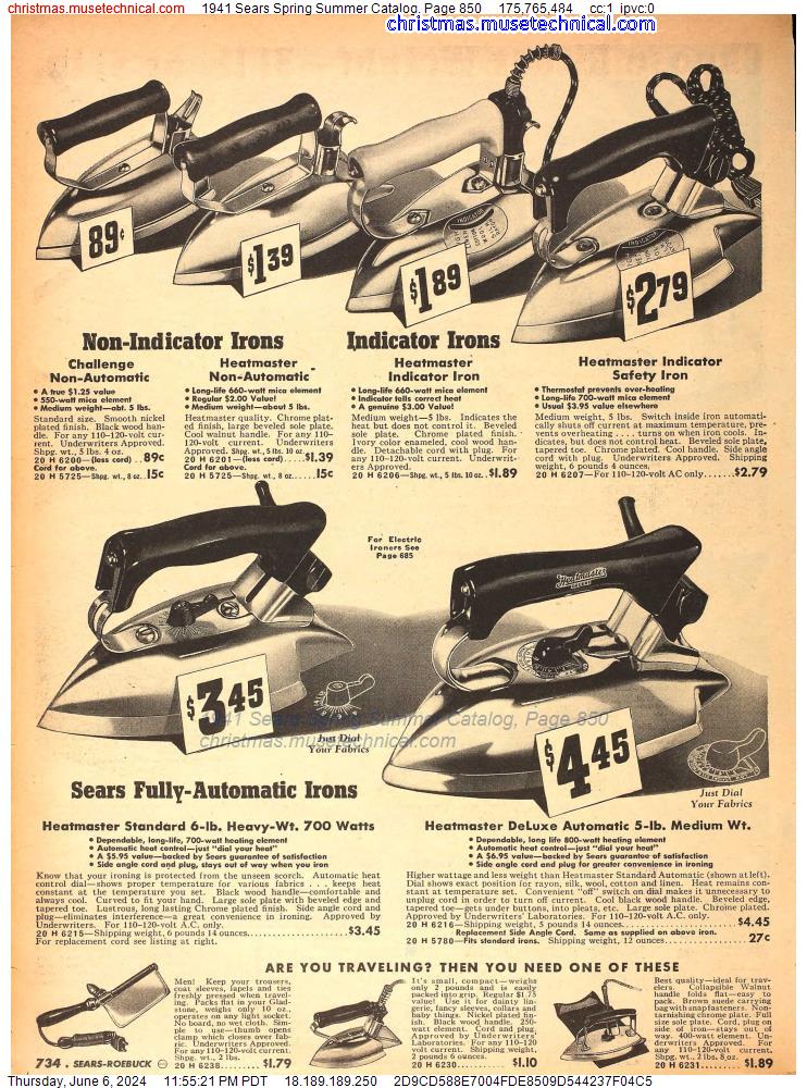 1941 Sears Spring Summer Catalog, Page 850