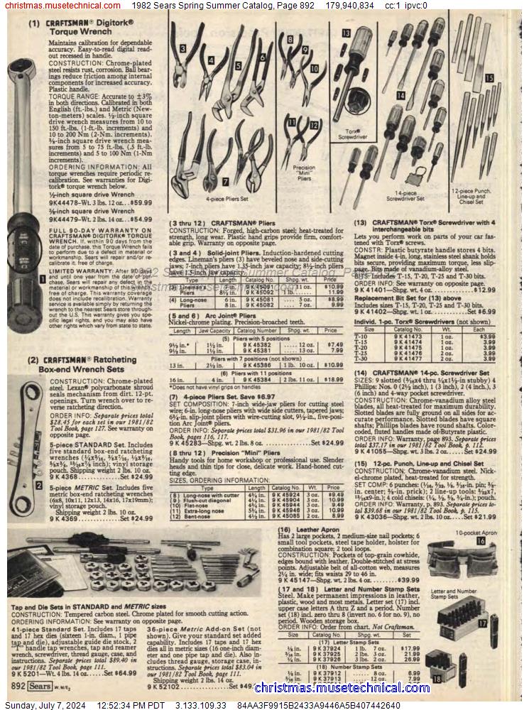 1982 Sears Spring Summer Catalog, Page 892