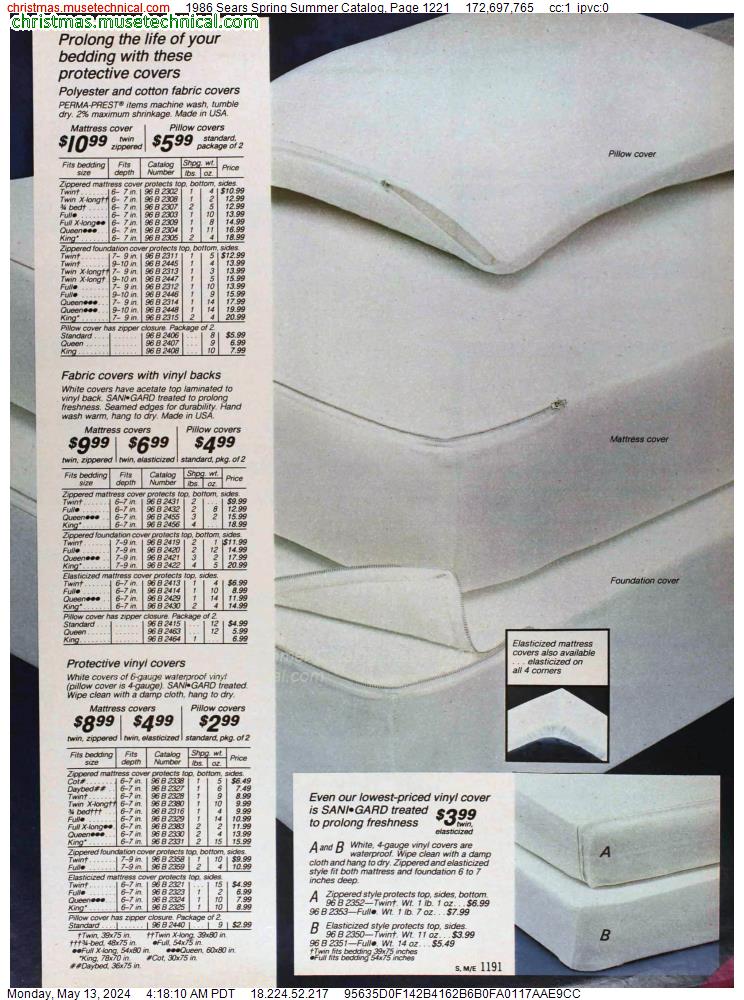 1986 Sears Spring Summer Catalog, Page 1221