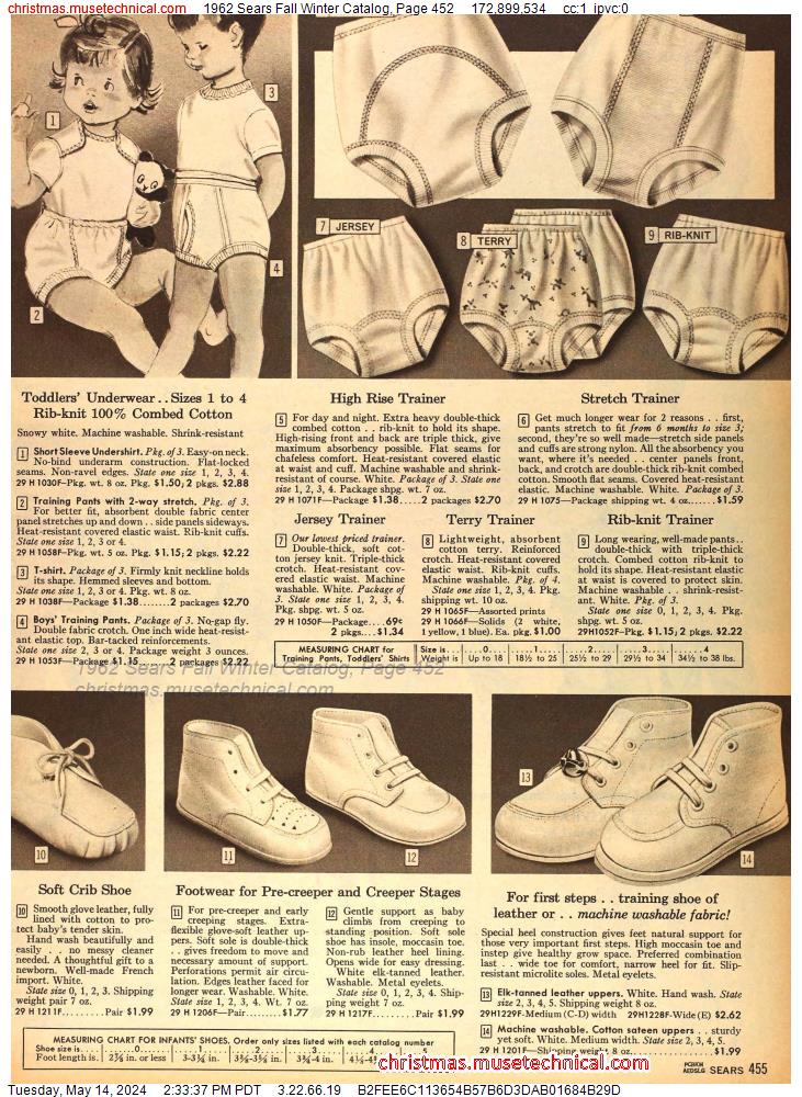 1962 Sears Fall Winter Catalog, Page 452