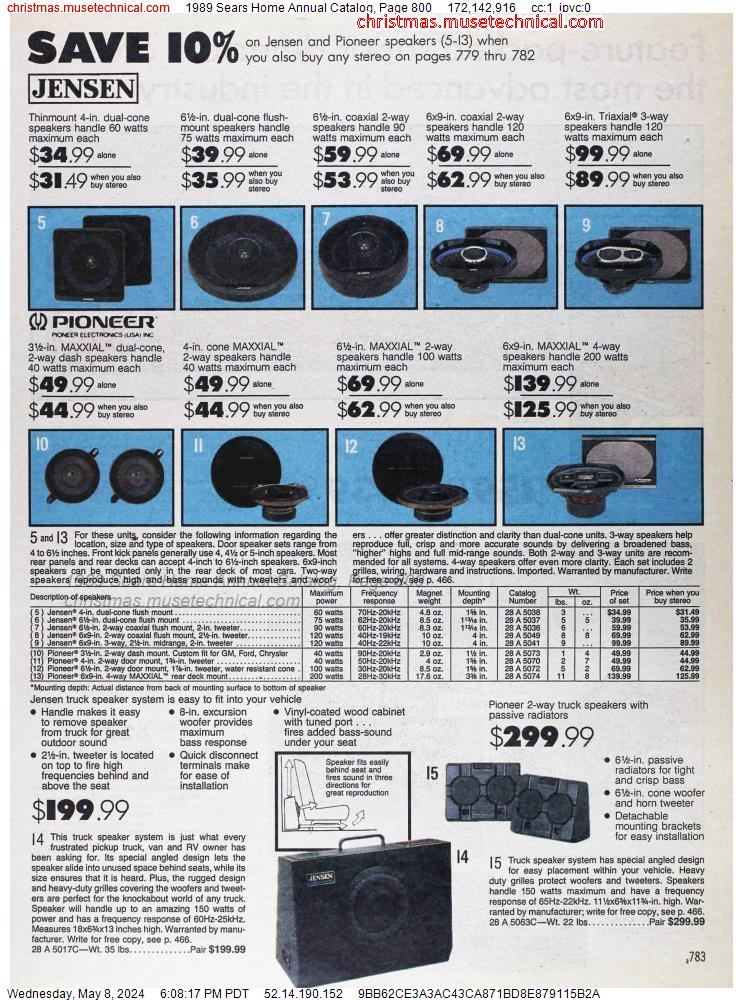 1989 Sears Home Annual Catalog, Page 800