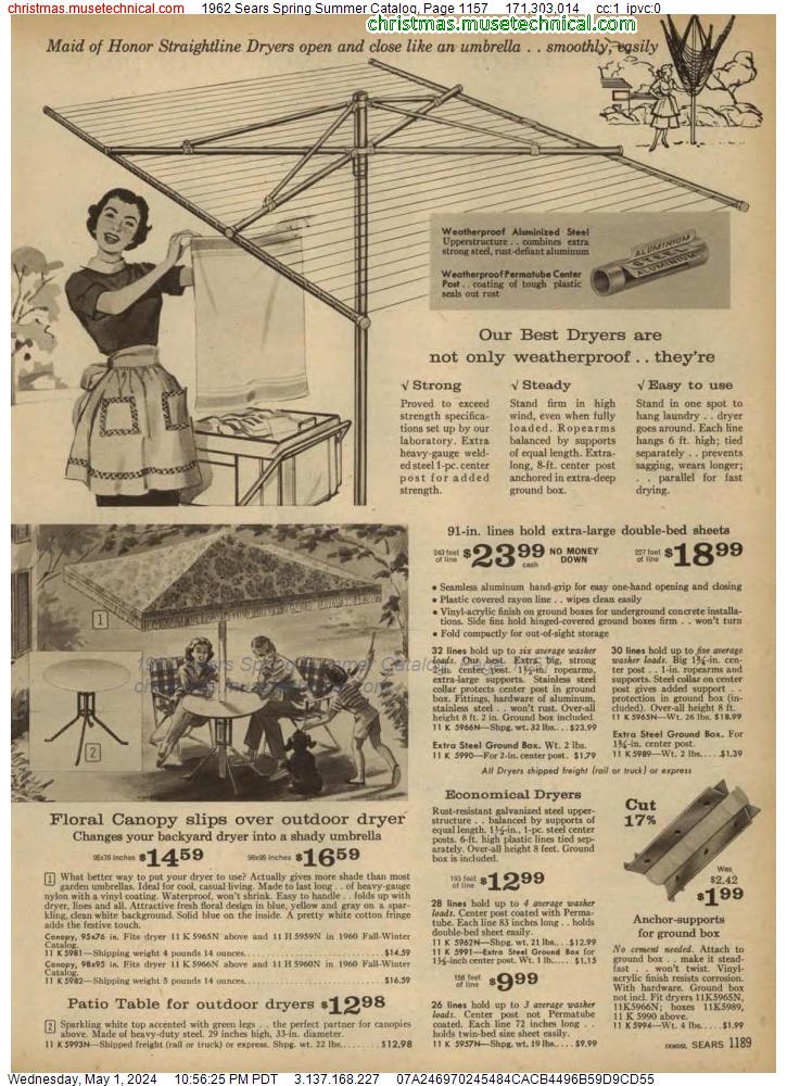 1962 Sears Spring Summer Catalog, Page 1157